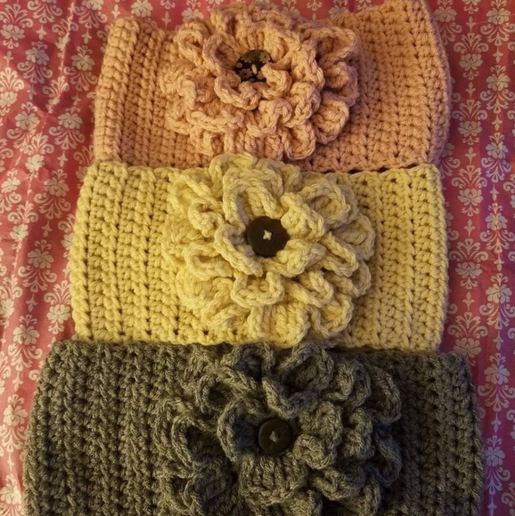 Accessories - Crocheted Flower Earwarmers